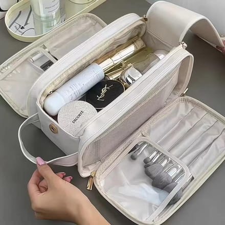 Make-uptas Dames Draagbaar Anti-make-up Kwast Toiletartikelen Opbergtas wit