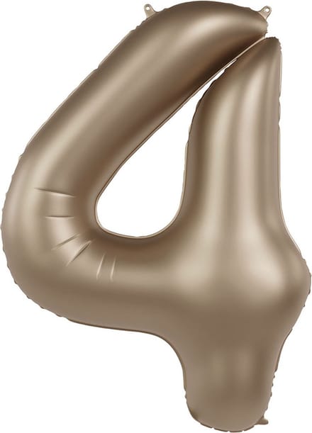 Folieballon Cijfer 4 - Starlight Gold - Satin Gloss - 86 cm