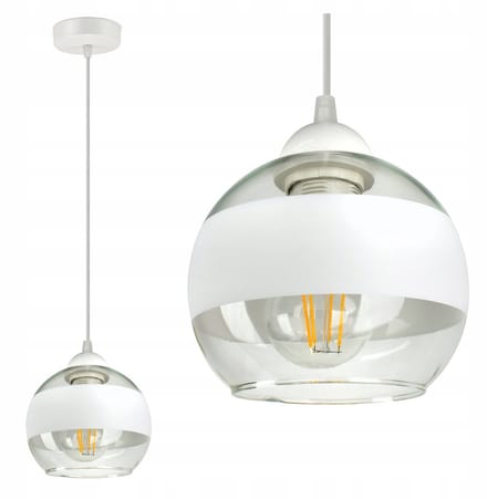 Moderne Witte Hanglamp Glas Bol E27 - Verstelbaar