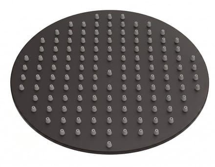 Badplaats Douchekop Rond 20 x 20 cm – Mat Zwart – Hoofddouche van Messing