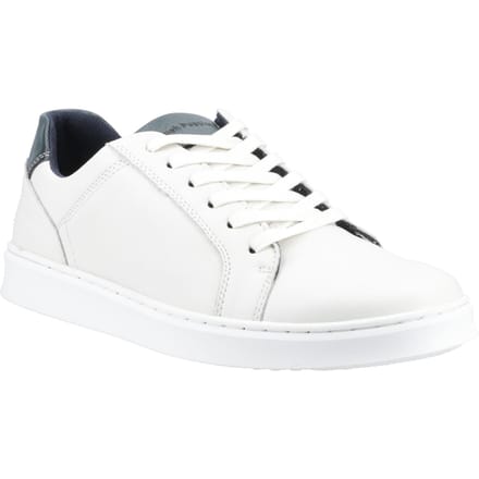 Hush Puppies Madden Leren Witte Sneakers Voor Heren