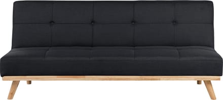 FROYA - Slaapbank 3-zits - Zwart - Polyester