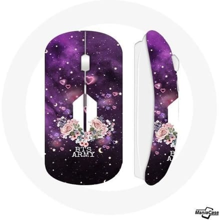 Souris Sans Fil - Bangtan Sonyeondan - BTS ARMY - Violet - Clé USB Wifi - Compatible Mac et PC