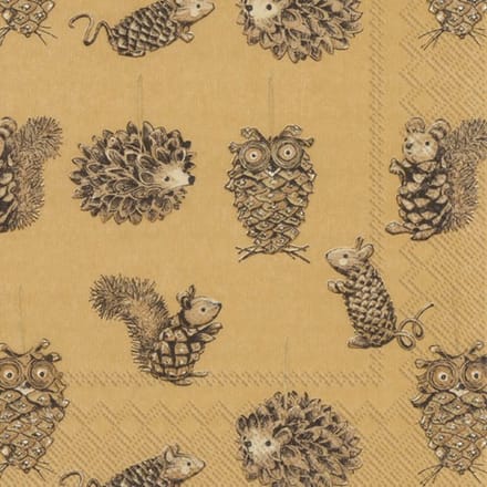 Servetten "Pinecone Animals" 33x33 cm
