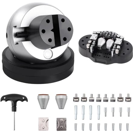 Bloc de Gravure 5 pouces Vise à Boule Ensemble Vise à Boule pour Bijoux Gravure avec 34 Pièces d'Accessoires et Base en Caoutchouc