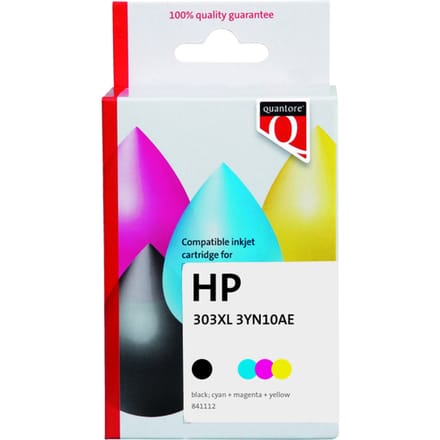 Inktcartridge Quantore alternatief tbv HP 3YN10AE 303XL zwart + kleur | Pak a 2 stuk