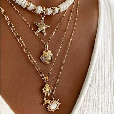 Sorprese Ketting - Beach - Goudkleurig - Dames Ketting - cadeau - Model X