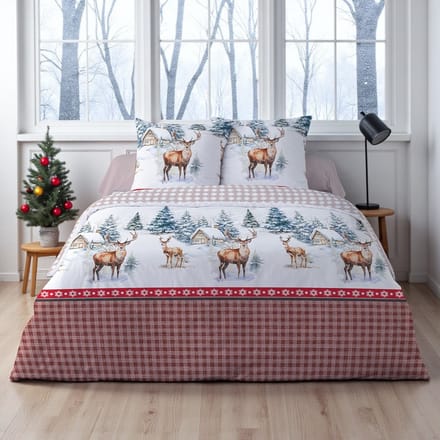 Dekbedovertrek Flanel - Winter - 240 x 220 cm - Nepsa Rouge