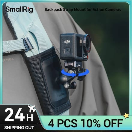 SmallRig 5721 Hook and Loop Backpack Strap Mount for Action Cameras