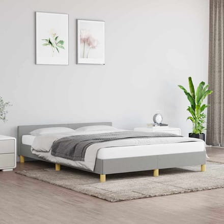 vidaXL - Bedframe - zonder - matras - stof - lichtgrijs - 140x190 - cm