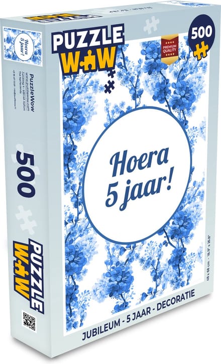 Puzzel Jubileum - 5 Jaar - Decoratie - Legpuzzel - Puzzel 500 stukjes