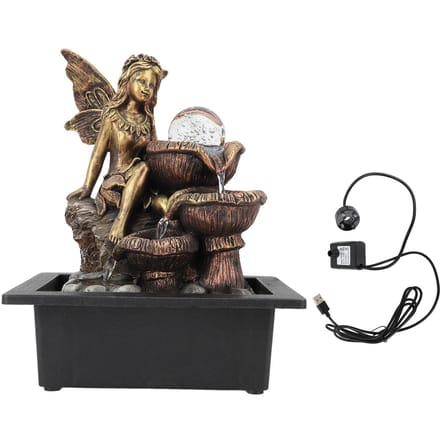 Tafelbladfontein USB Stille Pomp Verhoog Luchtvochtigheid Decoratieve Desktop Watervalfontein met LED black