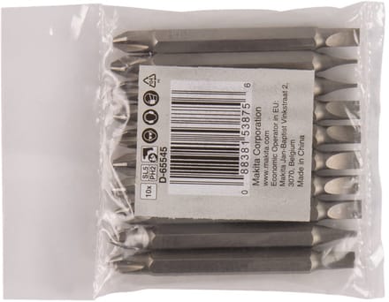 Makita Schroefbit Dubbel PH2-SL5 65mm Navul 10 Stuks - D-65545