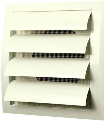 Lamellenrooster overdruk ventilatierooster 190x190 diameter: 150 wit - ND15Z