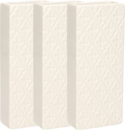 Gerimport Waterverdamper - 3x - wit - keramiek - 400 ml - radiatorbak luchtbevochtiger - 7,4 x 17,7 cm