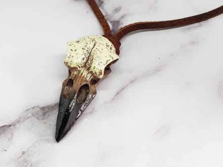 Mei's - Viking Raven Head - ketting heren - raaf - bruin - 45 t/m 65 cm