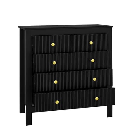 Sideboard Dressoir Opbergkast – met 5 Gestructureerde Laden - Zwart