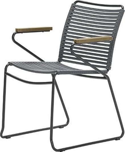 Garden Impressions Antibes dining stoel - teaklook - carbon black/ antraciet