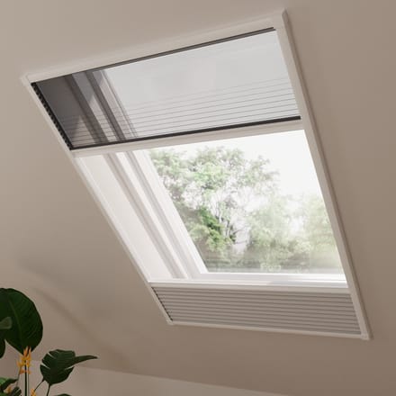 Dakraam hor plissegordijn Multi - Verduisterend - Grey - 80 x 120