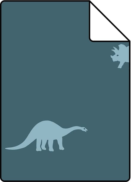Proefstaal ESTAhome behang dinosaurussen blauw - 26.5 x 21 cm - 131801-S