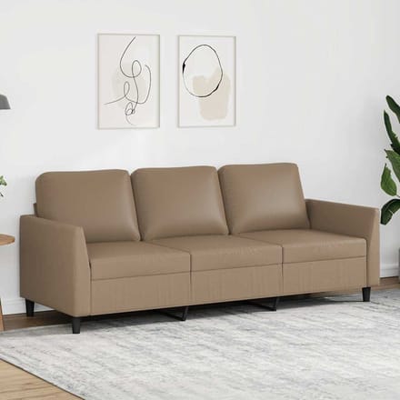 vidaXL - Driezitsbank - 180 - cm - kunstleer - cappuccinokleurig