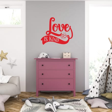 Muursticker - Love Is Kind - 58 x 68 - Rood