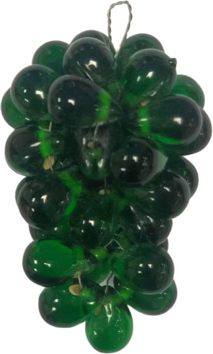 Decoratie Druiventrosjes Glas - Set 4 stuks - Helder Groen 5x4 cm