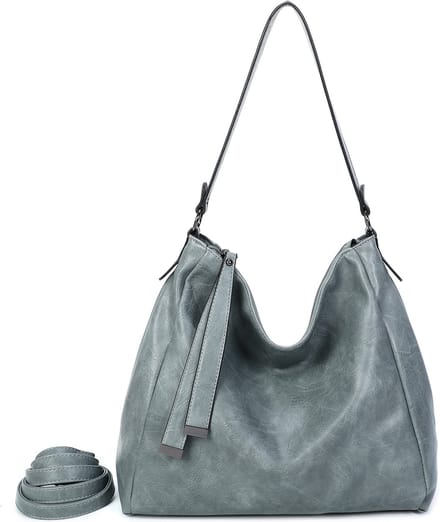 Handtas Ines Delaure gris sauge