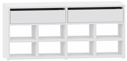 UFC Zappa Serie - Schoenenkast - 2 Lades - Open Planken - Wit