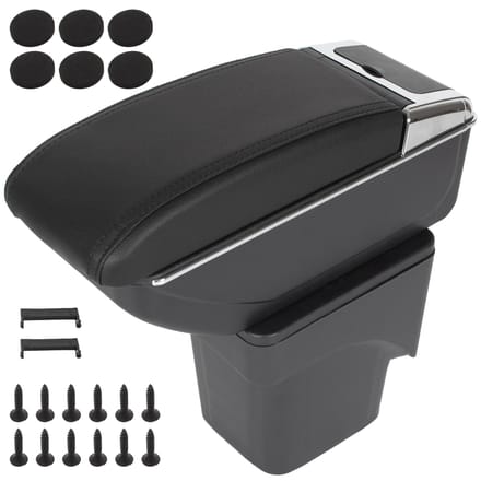 Modecar Focus MK2 Serie - Zwart Kunstleren Armsteun - 2004-2011 - Inclusief Montageset