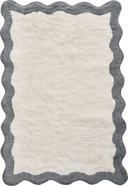 NANGAL - Badmat - Beige/Grijs - 60 x 90 cm - Katoen