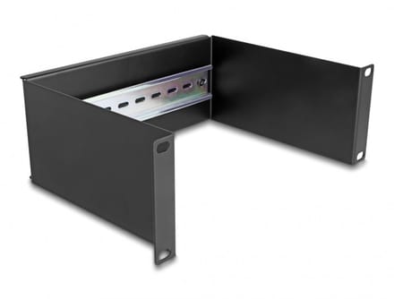 10 inch DIN-rail paneel | 2U | zwart/grijs