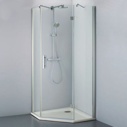 Steinkamp Lifestyle pentagonal shower 3-piece 90 x 90 cm stop right incl. easypearl EHSTFE090R