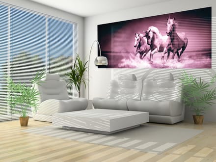 Unicorns Horses Purple Black Photo Wallcovering