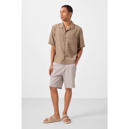 Heren Gewoven Chino Korte Broek