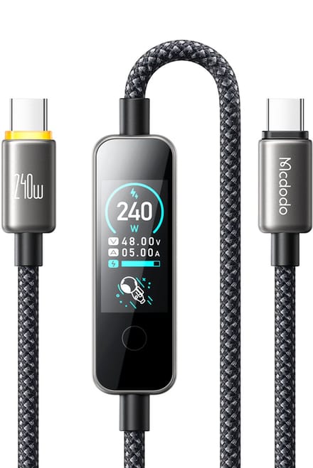 240W Snellader USB C naar USB C Kabel met Ai LED Display - PD USB 3.1 - 1.2m - 5A - MCDODO