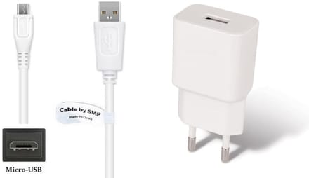 OneOne 2A lader + 1,0m standaard Micro USB kabel. Universele oplader adapter past op JBL Synchros, E25BT, PIVOT, REACT, Soundgear BTA, J56BT, Tuner 1, Micro 2