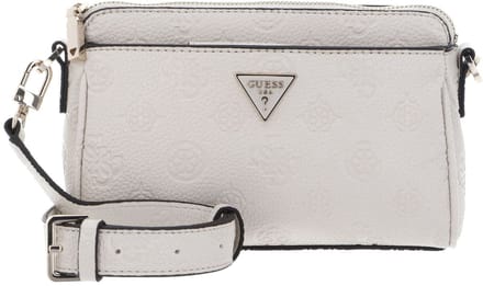GUESS schoudertas Cresidia II Mini Xbody Top Zip Bag Cream White Logo crème