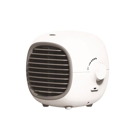 Dailygoods - Oplaadbare draagbare airconditioningventilator - Mini-luchtkoelventilator - Snelle afkoeling - Geel/wit - Verdampingsairco - Geschikt voo...