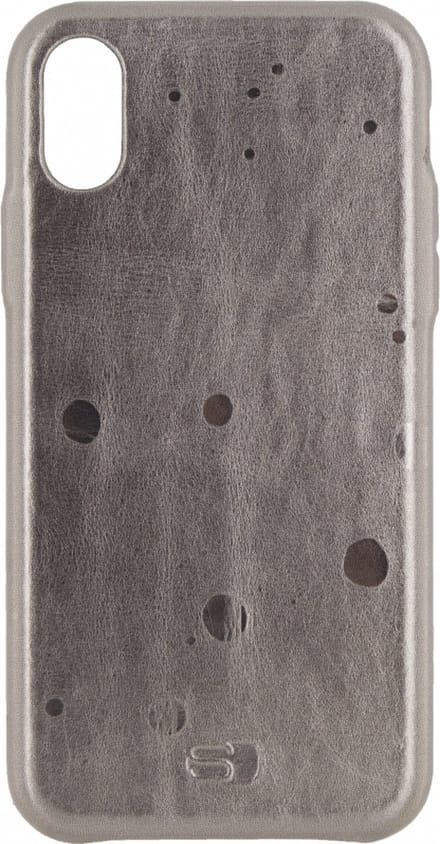 Senza Glam Leather Cover Apple iPhone X Metallic Grey
