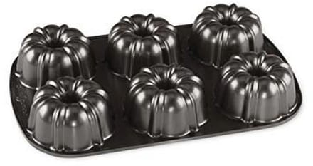Mini Bundt Cake Pan voor Perfecte Taarten - 6 Miniatuur Bundt Cakes