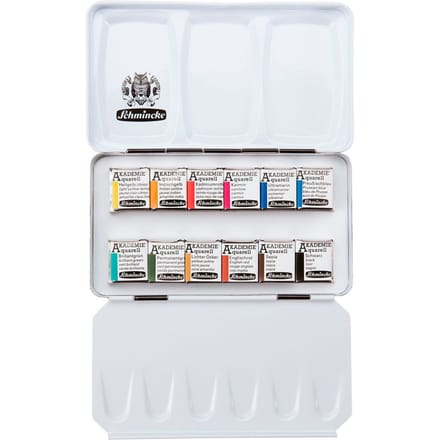 AKADEMIE waterverfdoos met halve kopjes