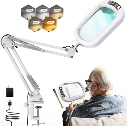 Vergrootglas met licht - Verlichte loep - Precisiewerk - 10x glas lens - Flexibele arm - Wit