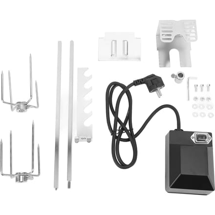 Rotisserie Grill Kit Waterdichte Schakelaar Stabiele Roterende Motor Sterk Draagvermogen Roestvrij Staal white