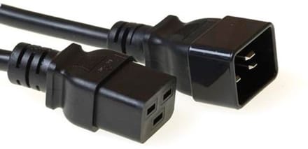 ACT Netsnoer C19 - C20 zwart 1,2 m AK5086
