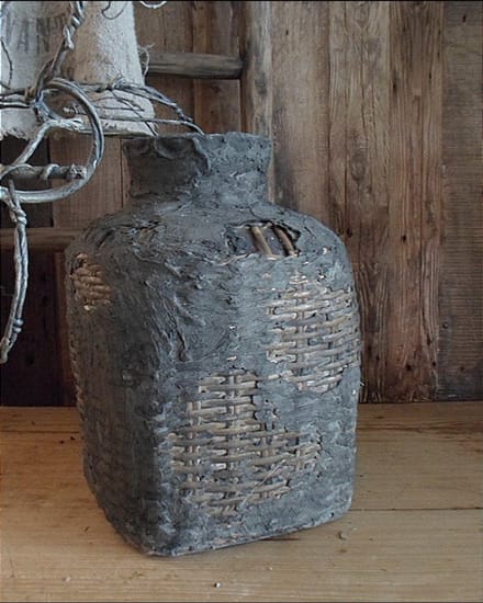 Authentieke wabi sabi leemmand/leemkruik/Authentieke leemmand