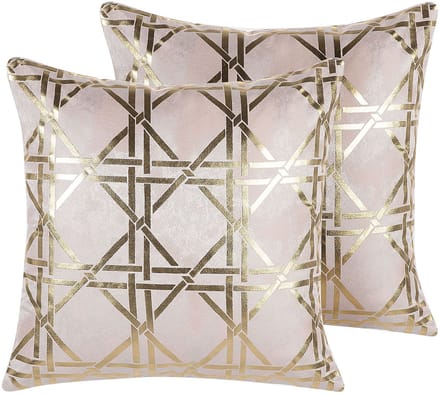 CASSIA - Sierkussen set van 2 - Roze - 45 x 45 cm - Polyester