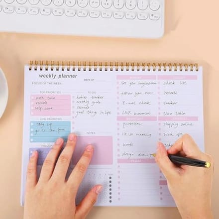 Wekelijkse Bureauplanner met Spiraalbinding - 52 Ongedateerde Vellen (20,5 x 28 cm) voor Efficiënte Planning