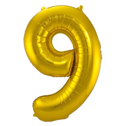 Folat - Folieballon Cijfer 9 Goud - 86 cm