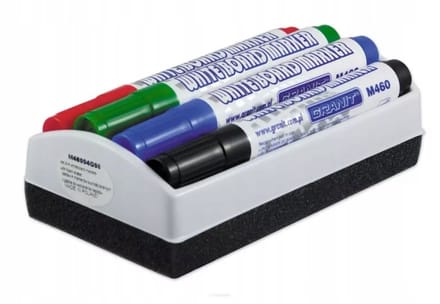 Set van 4 whiteboardmarkers met gom - levendige kleuren